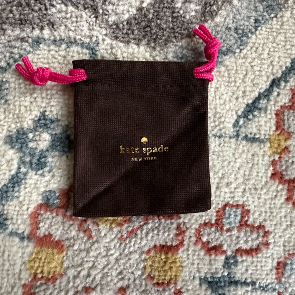 Kate Spade Dark Brown Dust Bag with Pink Drawstrings